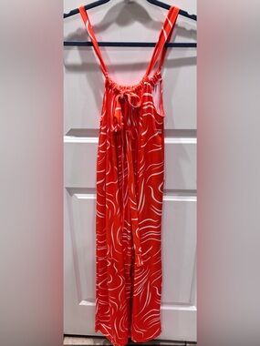 Orange & White Patterned Jumpsuit